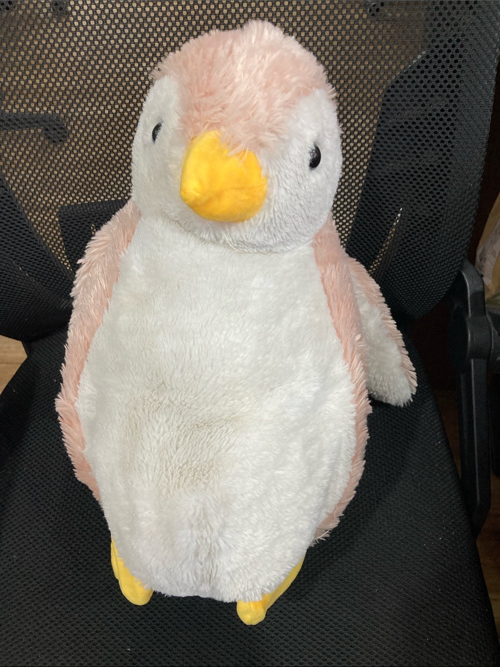 Pink & White Plush Penguin Pet Toy - Soft Small Pet Companion